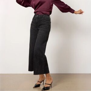 NWT Kut From The Kloth Meg Fab Ab Wide Leg Crop Studded Jeans Black